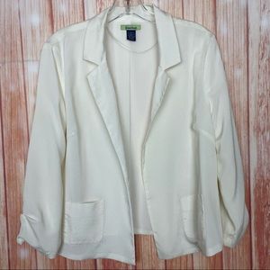 Free Hug White Lined 3/4 Sleeve Jacket (L)